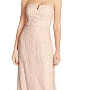 Donna Morgan Reese dress Sz 16 strapless lace floor length